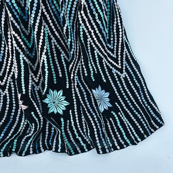 Carolina K Charo Dress Off The Shoulder Maxi Sheer Beaded Embroidered Small - Picture 4 of 11